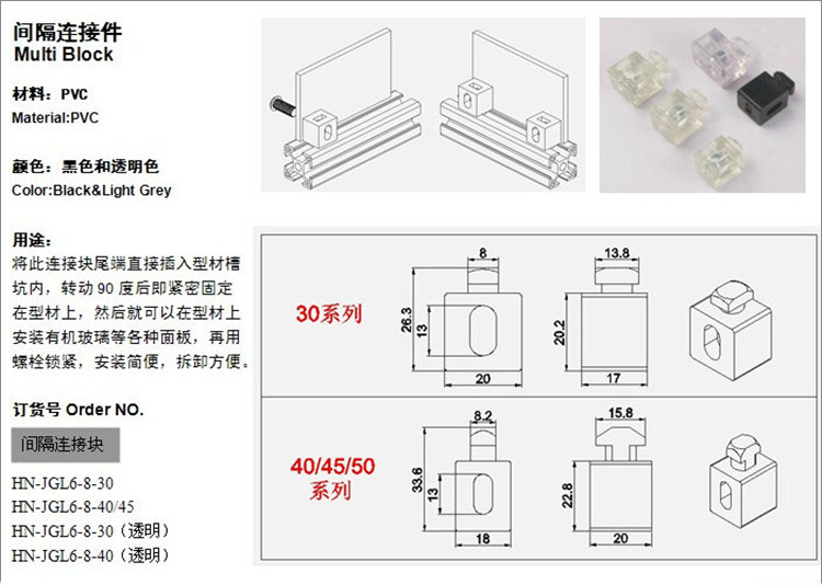 工業(yè)鋁型材間隔鏈接